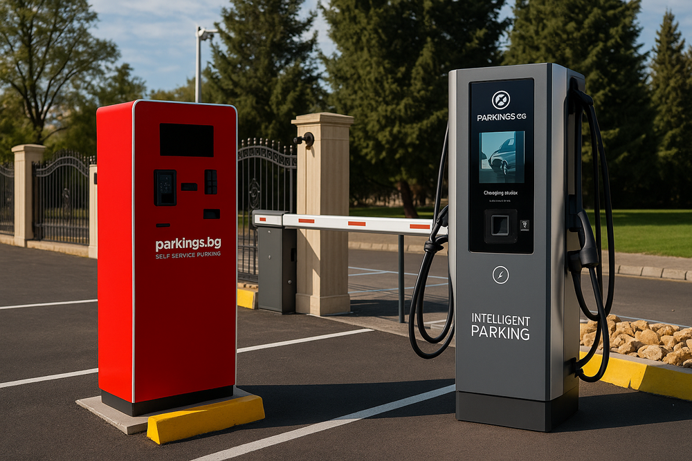 Паркомат и зарядна станция на самообслужване на Intelligent parking